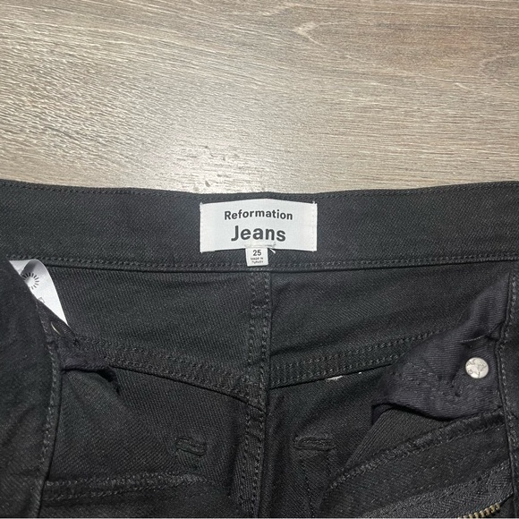 Reformation ultra high rise straight leg Jean black - Picture 7 of 8